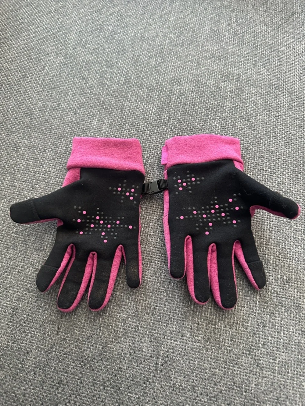 Black Pink Grip Athletic kids Gloves
